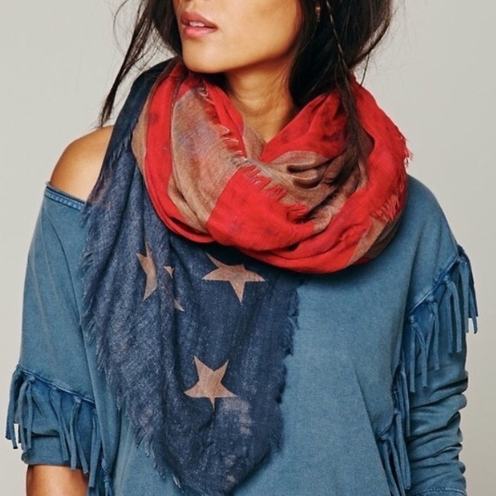 FREE PEOPLE American Flag Scarf